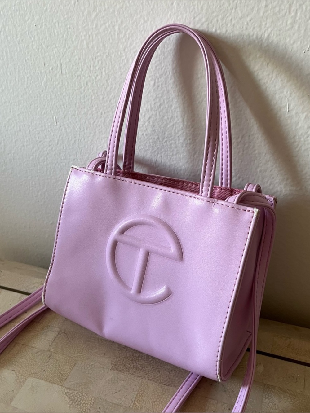 Telfar Small Shopping Bag Bubblegum Pink Vegan Leather Mini Crossbody Purse